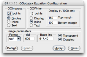 Configuration window